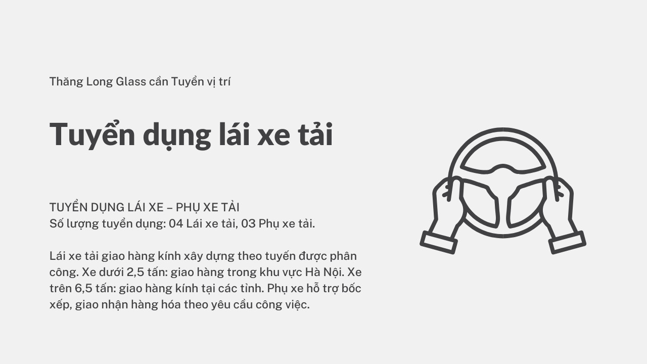 Tuyển dụng lái xe