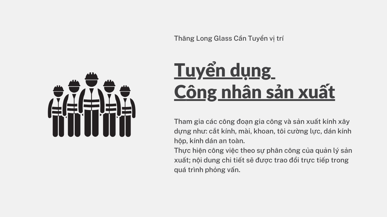 Tuyển dụng công nhân sản xuất
