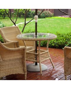 Bàn kính tròn khoan lỗ TL-037 cho bàn coffe, bàn trà