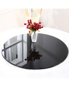 Bàn tròn kính cường lực đen TL-042