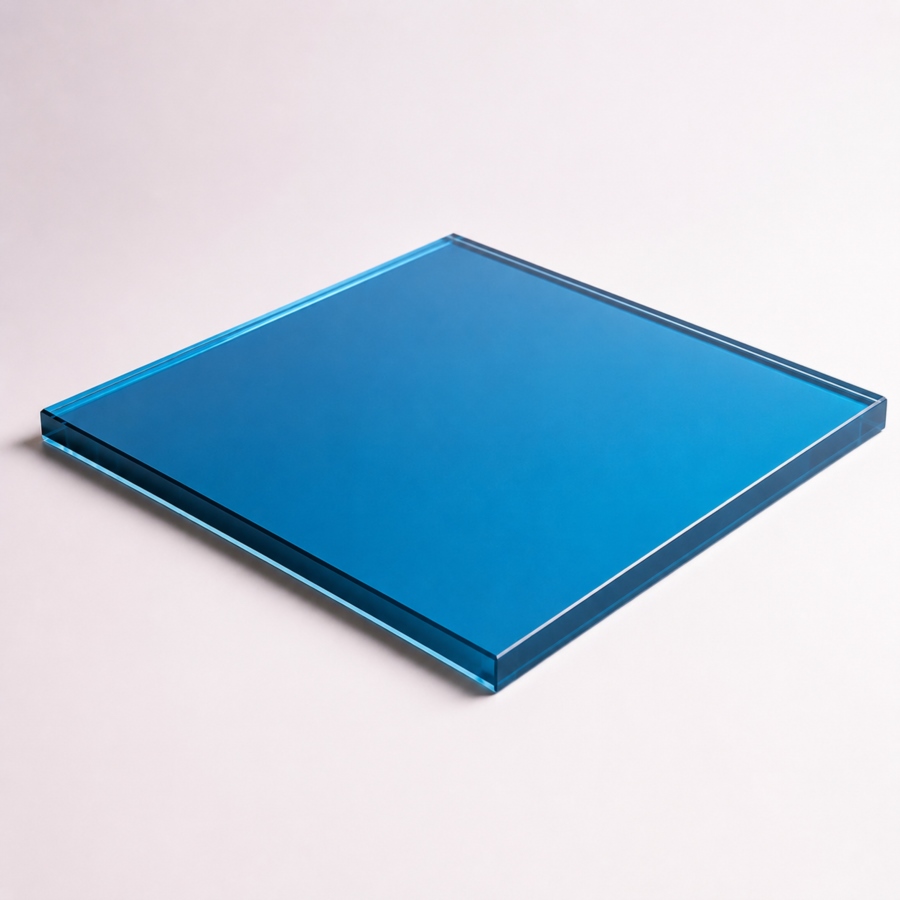 Kính cường lực 12mm màu xanh biển Thăng Long Glass