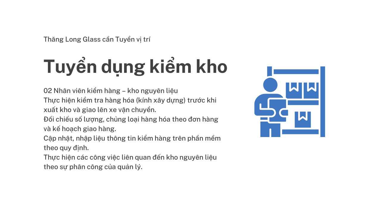 Tuyển dụng kiểm kho hàng