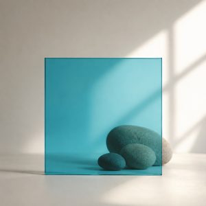 Kính dán an toàn 3 Kính dán an toàn xanh nước biển đậm Thăng Long Glass