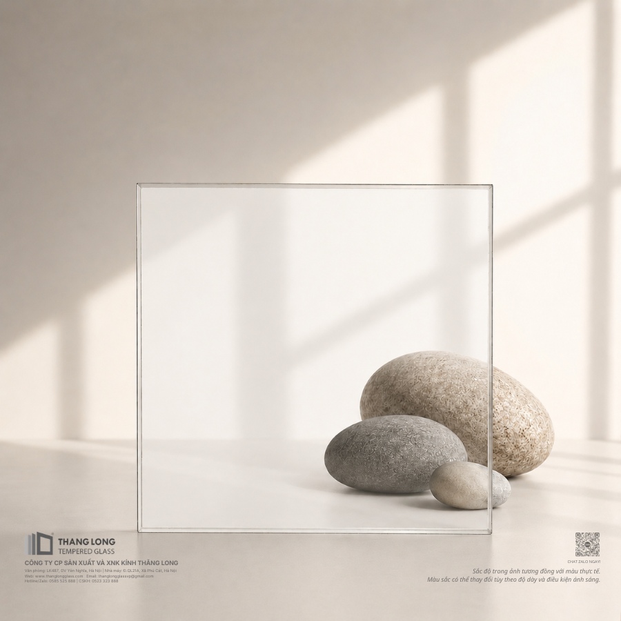 Kính dán an toàn trắng trong Thăng Long Glass