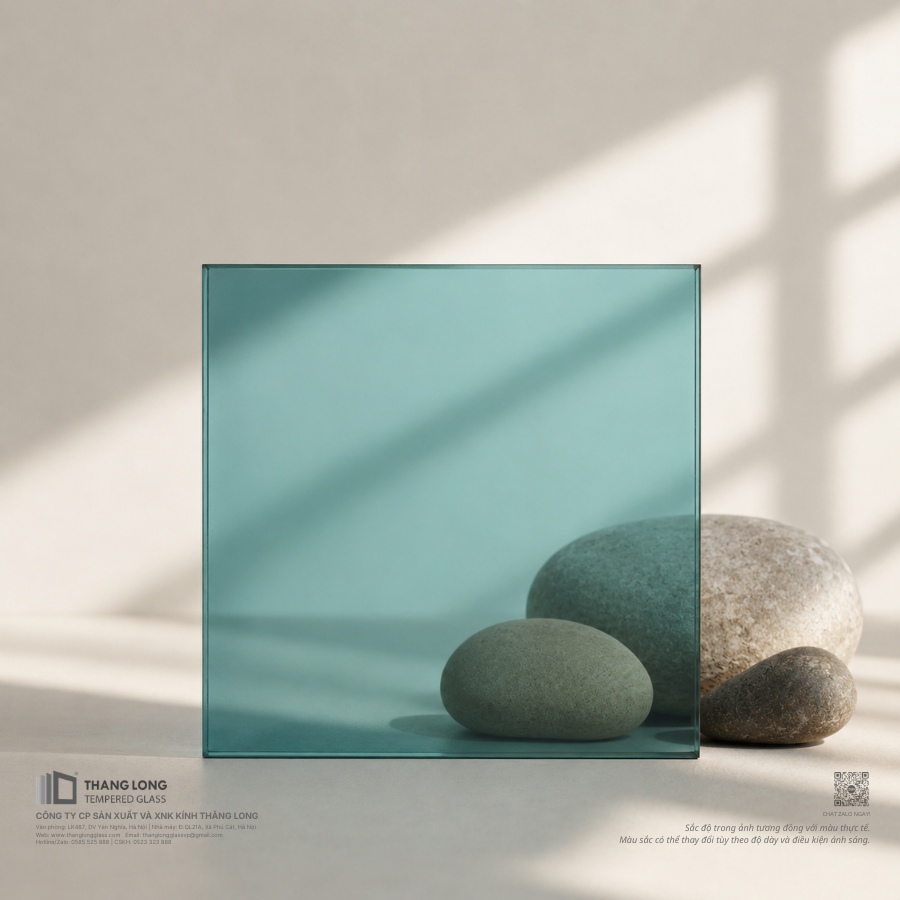 Kính dán an toàn xanh blue đậm Thăng Long Glass