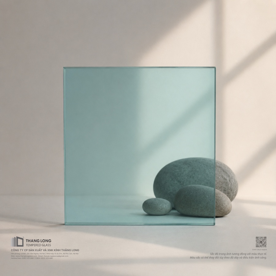Kính dán an toàn xanh nước biển Thăng Long Glass
