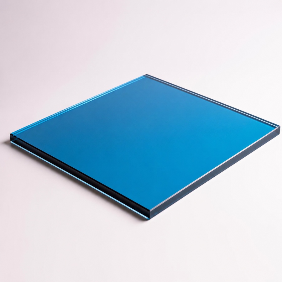 Kính cường lực 15mm màu xanh biển Thăng Long Glass