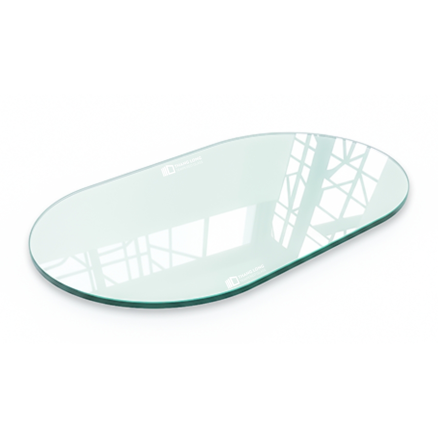 Cắt kính mặt bàn bầu dục Thăng Long Glass