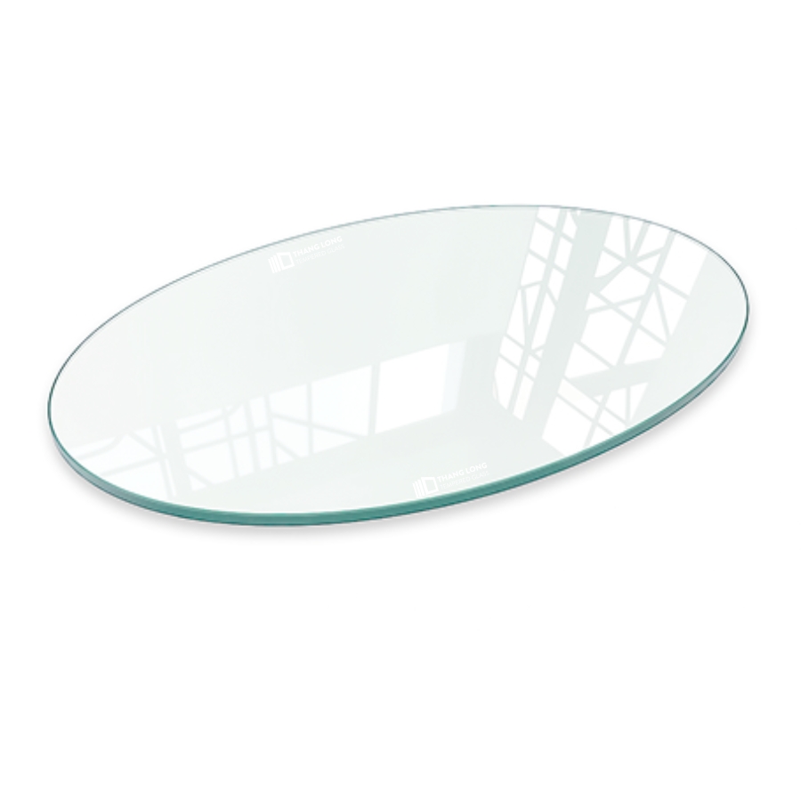 Cắt kính mặt bàn elip Thăng Long Glass